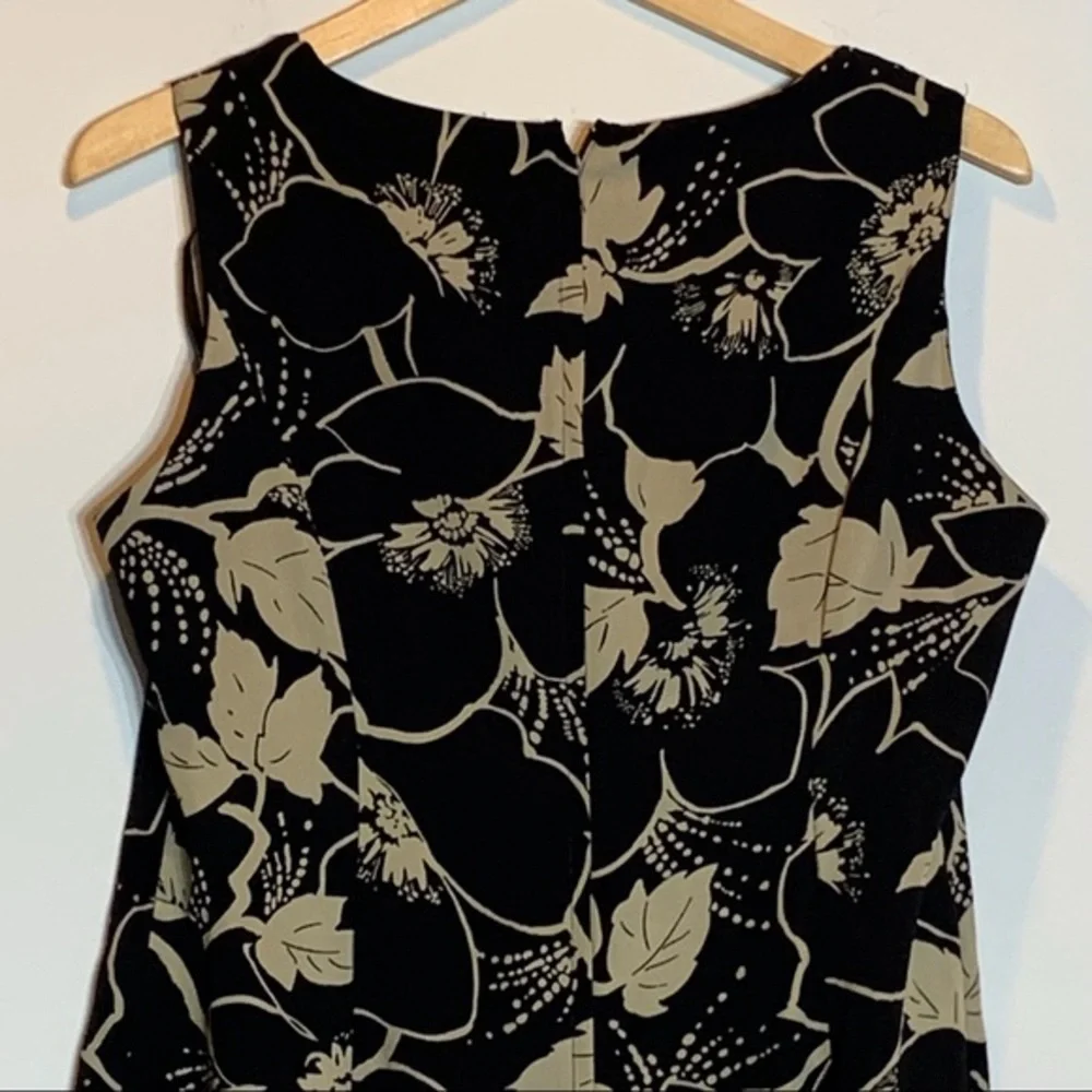 EUC Studio‎ I Black and Tan Floral Print Sheath Dress
